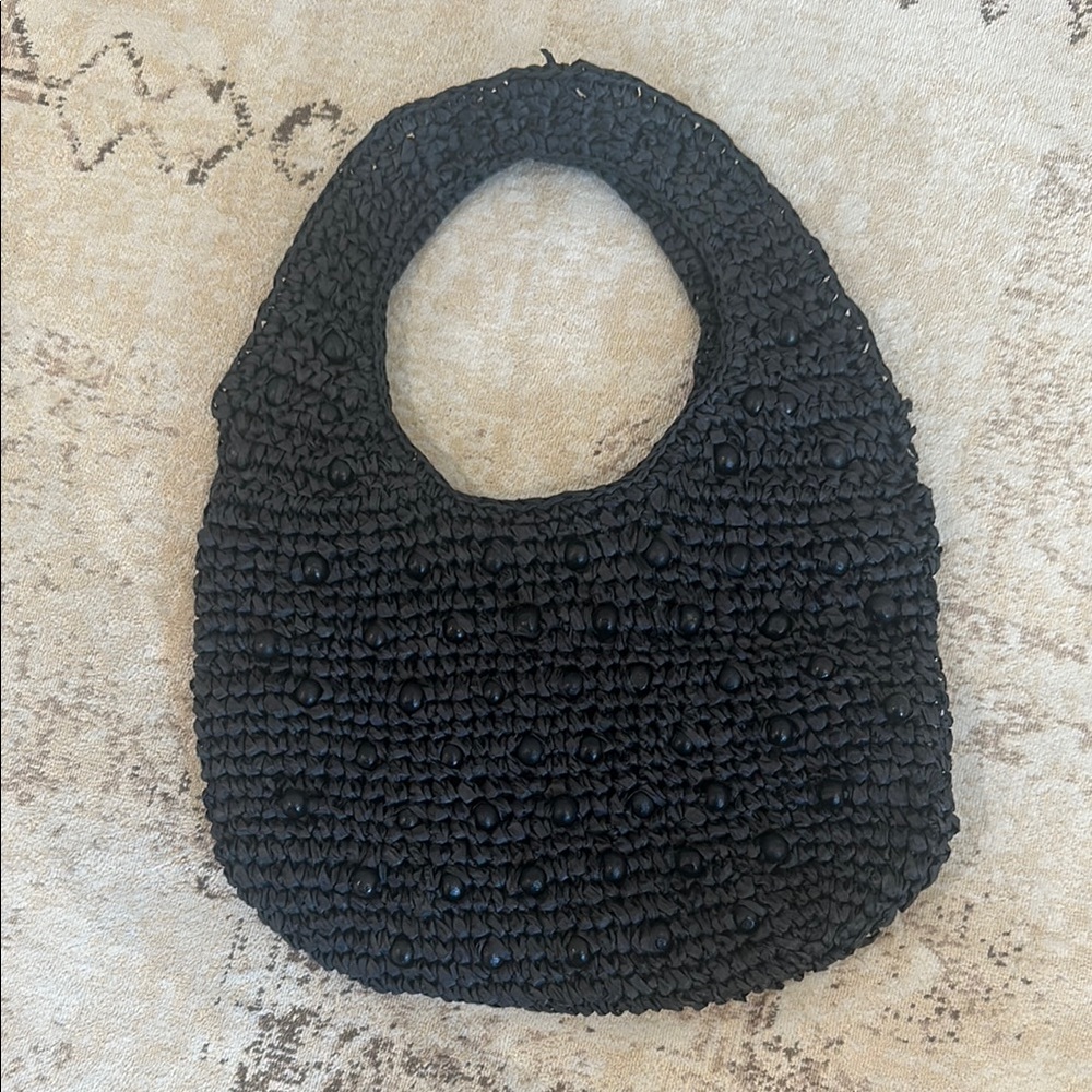 Madewell Black Crochet Tote Bag